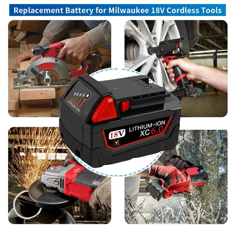 18V 6.5Ah Replacement-Milwaukee M18 XC Lithium Battery 48-11-1860 48-11-1850 48-11-1840 48-11-1820