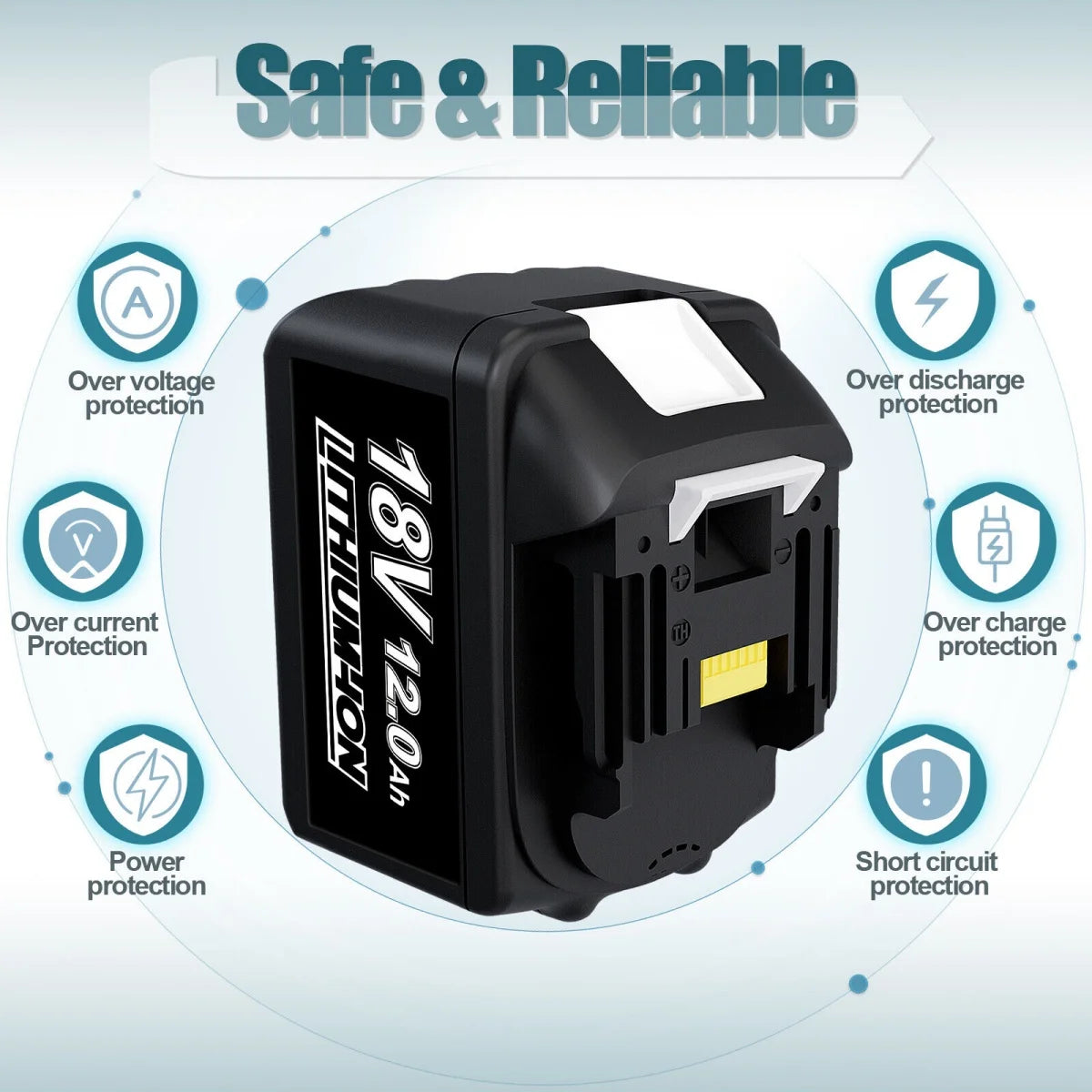 12.0Ah Li-ion Battery for Makita Battery 18 V BL1890 BL1850 BL1860B, BL1850, BL1840, BL1830, BL1820B