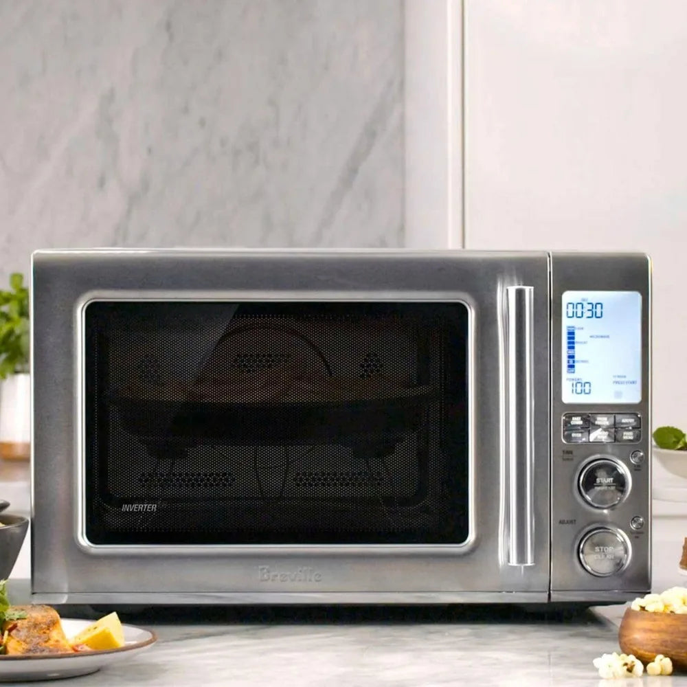 Breville Wave 3-in-1 Microwave, Air Fryer, Toaster Oven, Brushed Stainless Steel, BMO870BSS1BUC1