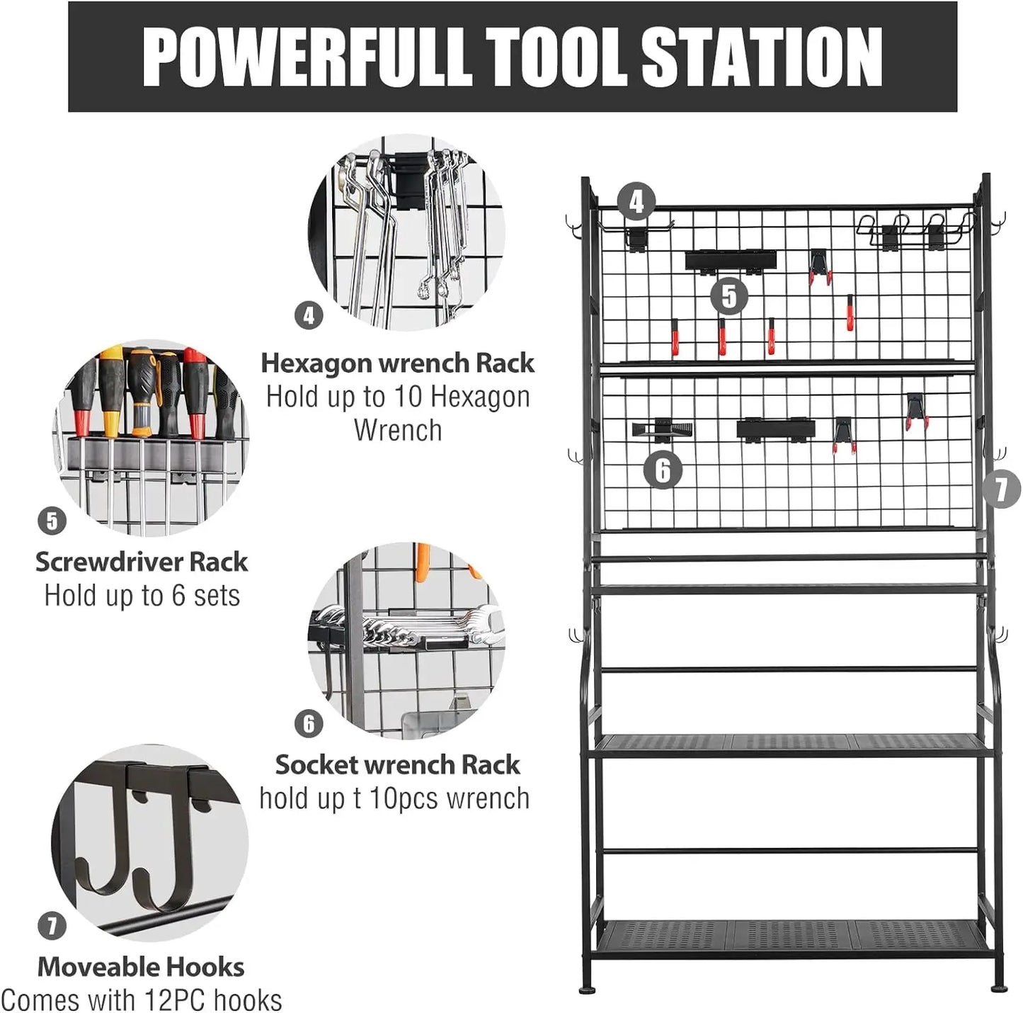 Alloy Steel Tool Storage Organizer,Heavy Duty Tool Holder for Power Tools