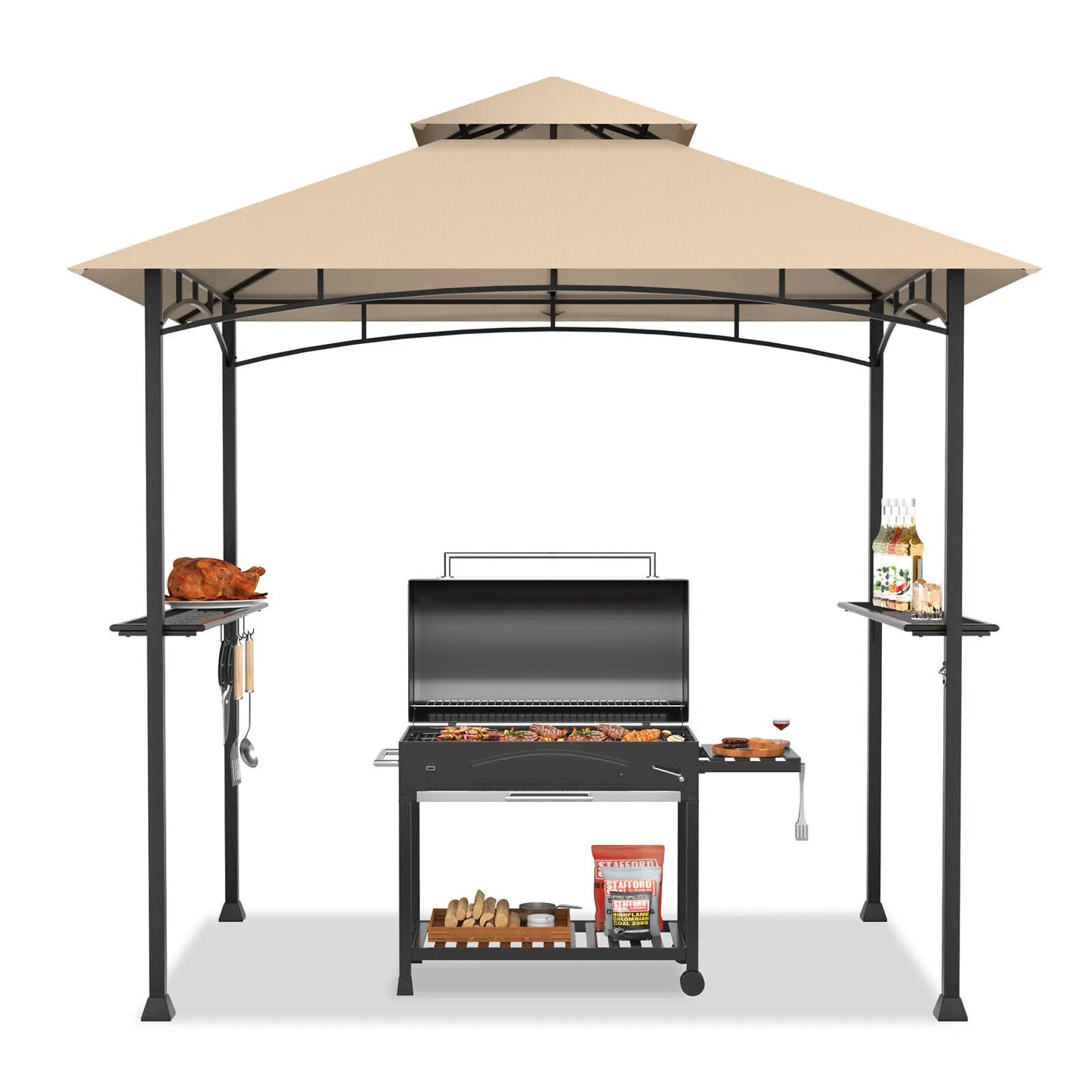 Patiojoy 8'X5' Outdoor Barbecue Grill Gazebo Canopy Tent Patio BBQ Shelter W/Air Vent NEW