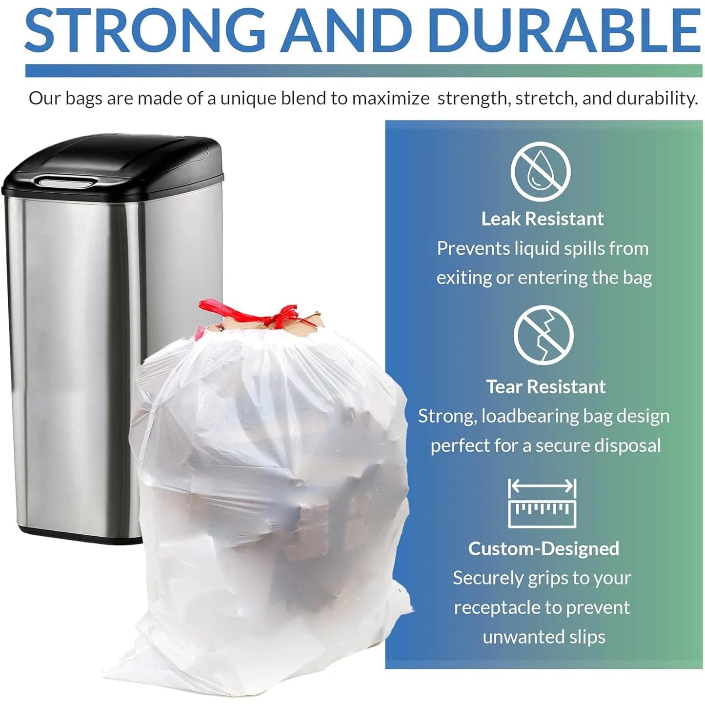 Tall Kitchen Drawstring Trash Bags 13 Gallon 500 Count Bulk White 13 Gallon