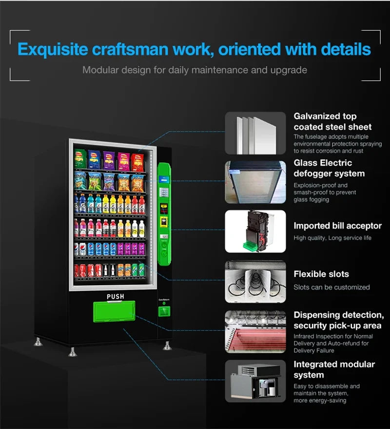 Europe 2024 New Trend Digital Vending Machine for Drinks and Snacks Chips Soda Beer Beverage Vending