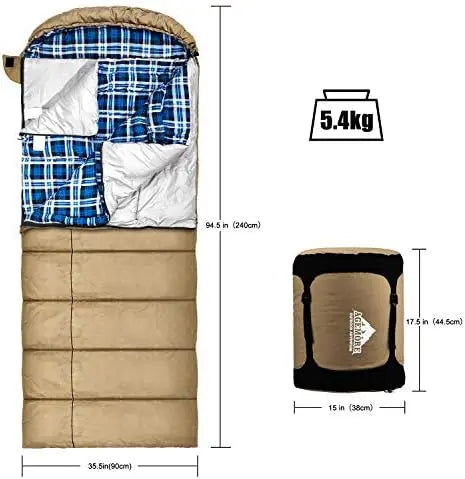 Degree Canvas Sleeping Bag, Camping Particularly in Cold Winter Outdoor