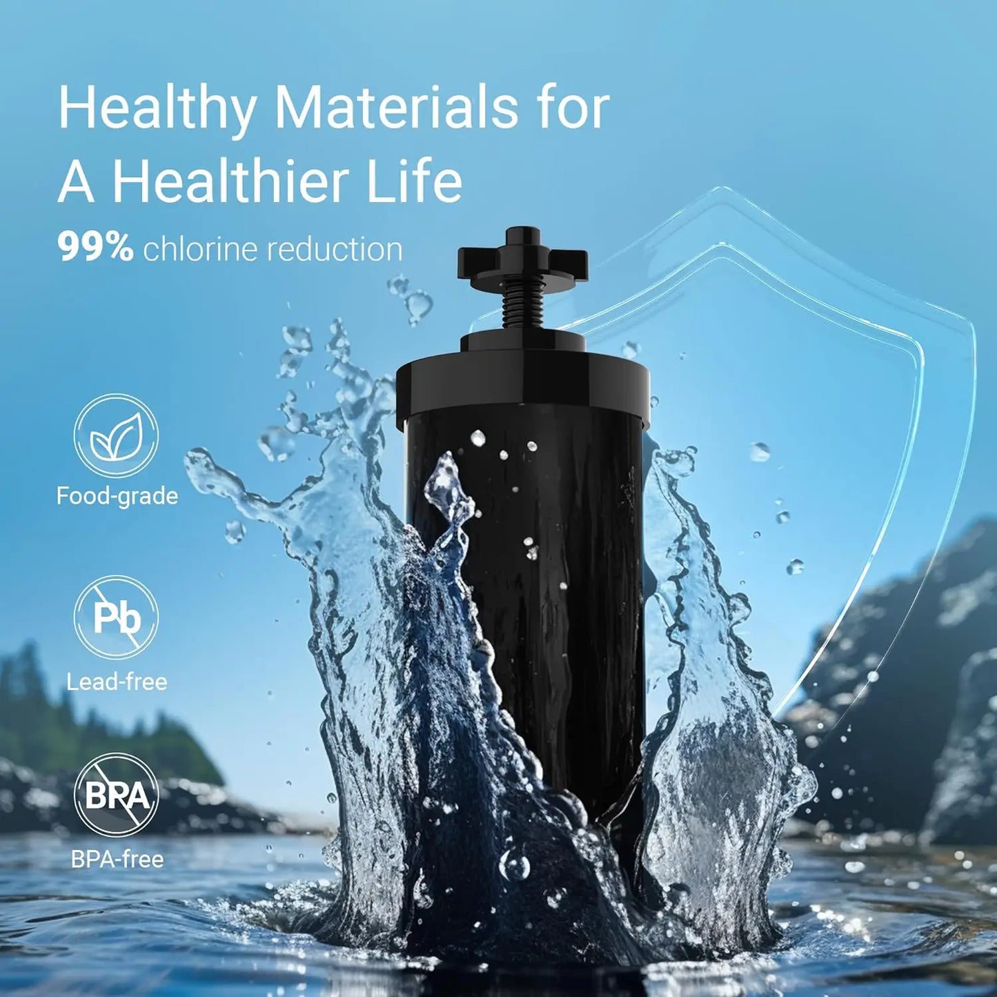 BB9-2 Activited Carbon filter Compatible with Black  Berkey Gravity Water Filtering System