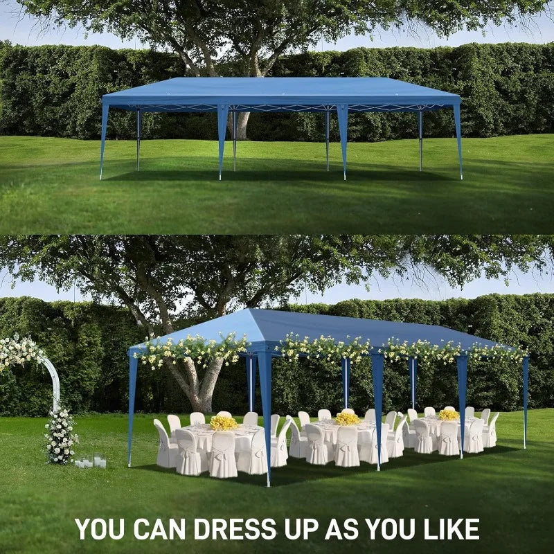 10x30 Pop Up Canopy Tent, Outdoor Tent Canopy Foldable Portable Canopies EZ Up Gazebo Canopy