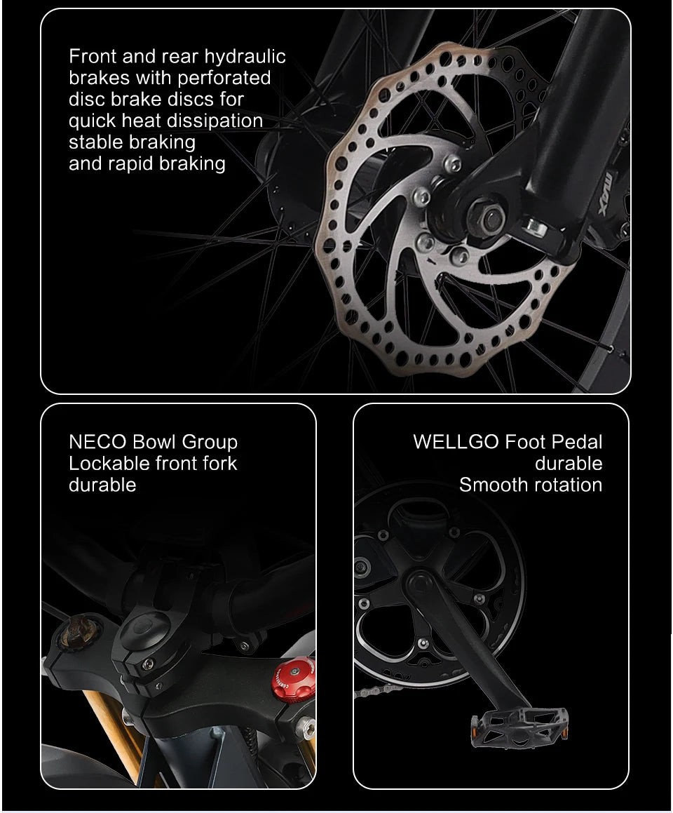 US Stock 1500w 48V Fat Tire Electric Bike Motorcycle Adults Off Road All-Terrain Bikes