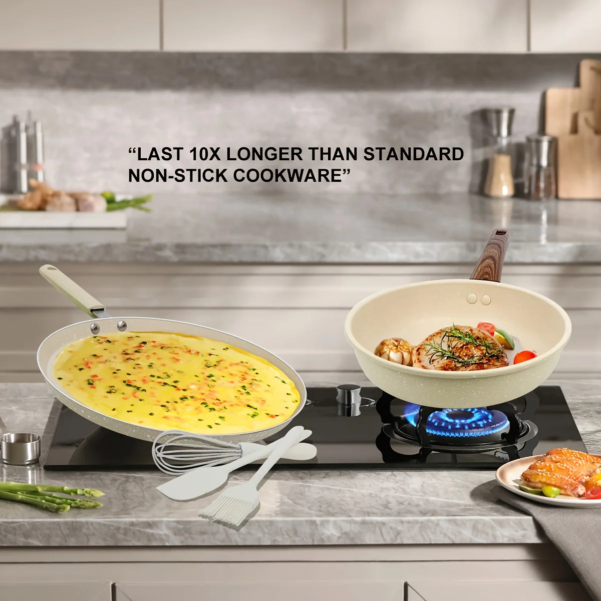 Multi-Piece Non-Stick Cookware Set- Durable and Versatile Cookware