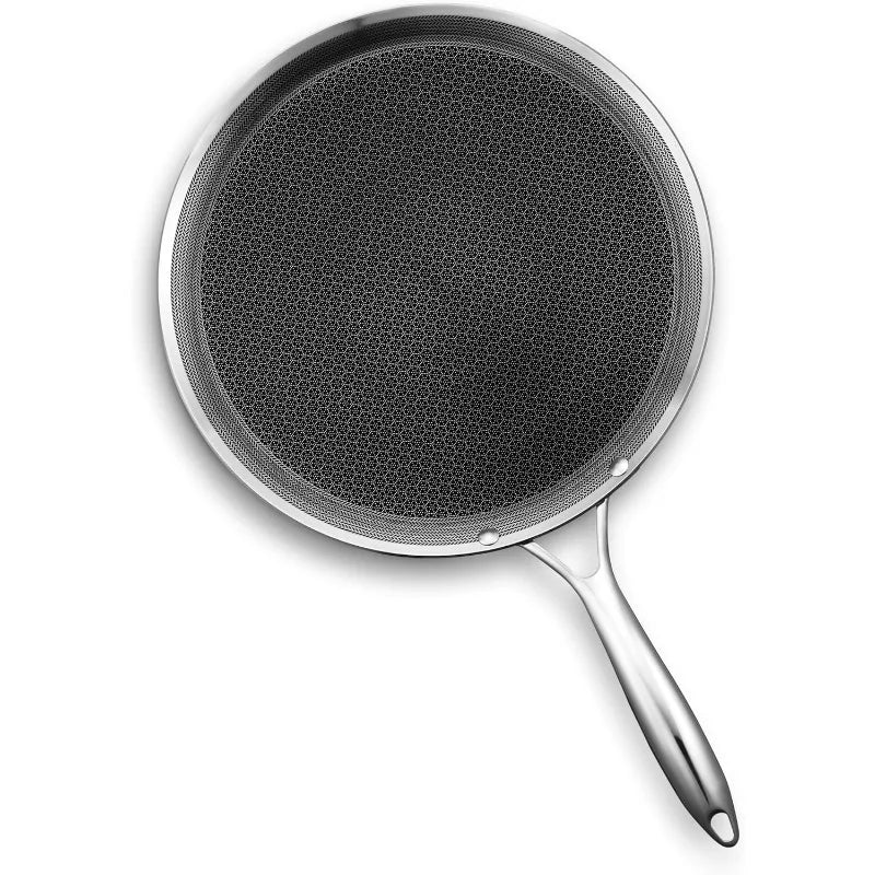 HexClad Hybrid Nonstick Griddle Pan,12-Inch, Stay-Cool Handle, Dishwasher/Oven Safe, Induction Ready