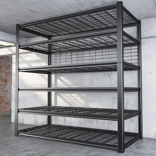 84" H Garage Shelving, 6-Tier Garage Storage Shelves Heavy Duty Shelving Loads 3500 LBS, 48" W