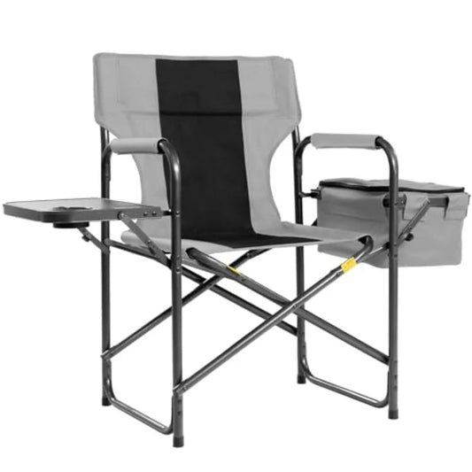 Director Camping Chair with Cooler Bag and Foldable Side Tray - 400lbs Heavy Duty