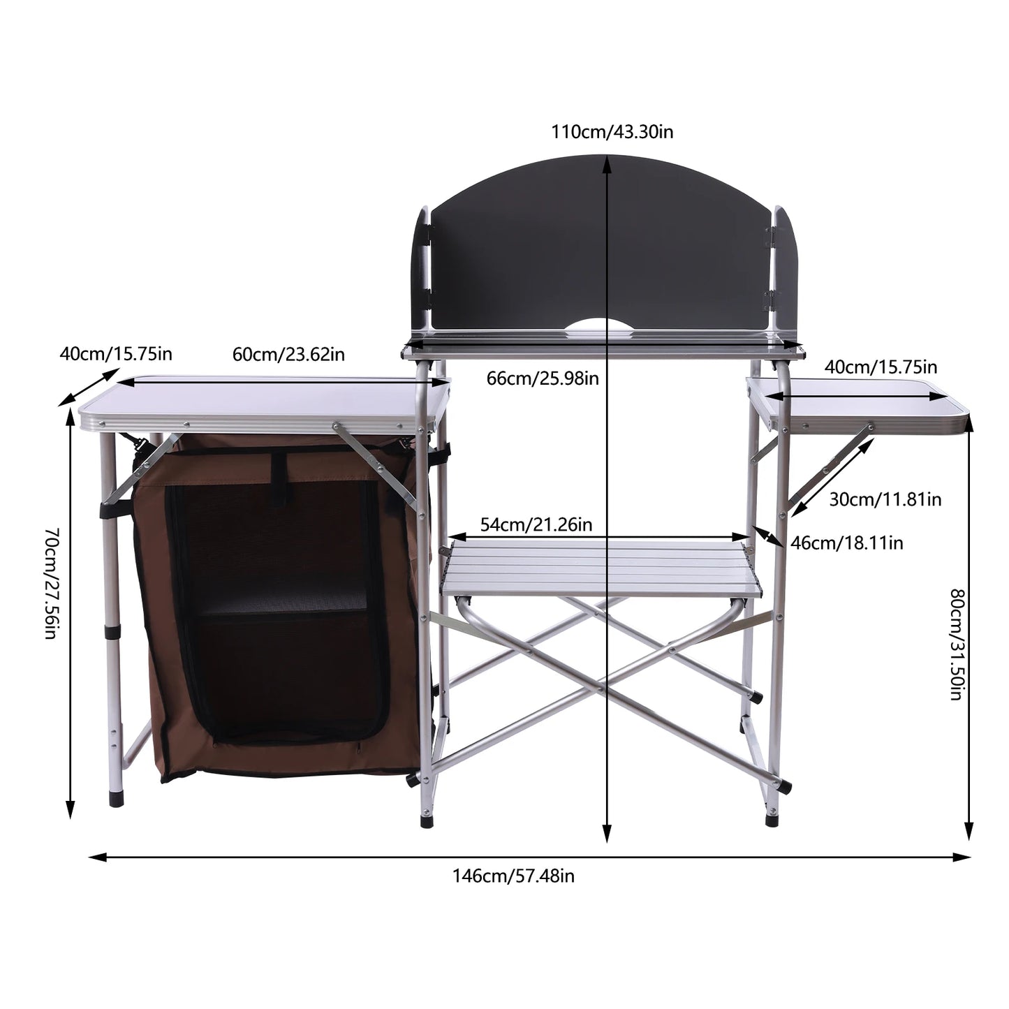 Camping Kitchen Table Folding Grill Table Portable Outdoor Grill Station Cooking Table