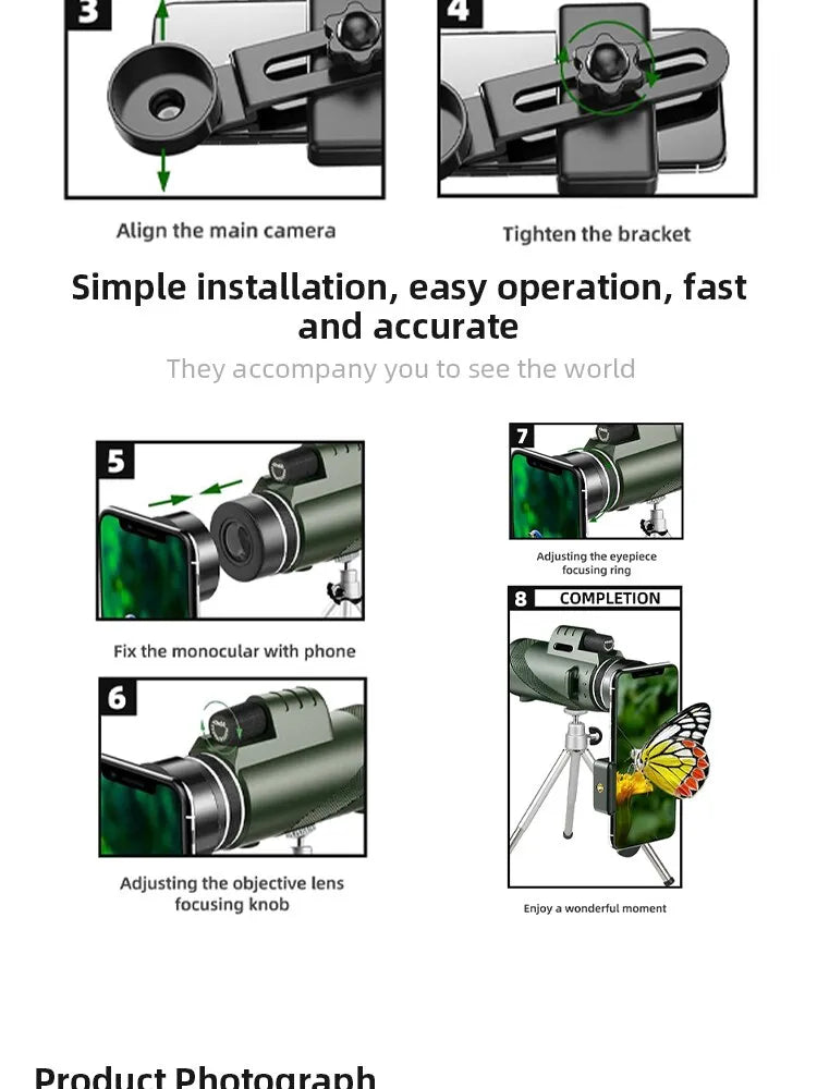 Portable Zoom HD 5000M Telescope Folding Long Distance Mini Powerful Telescope for Hunting Sports