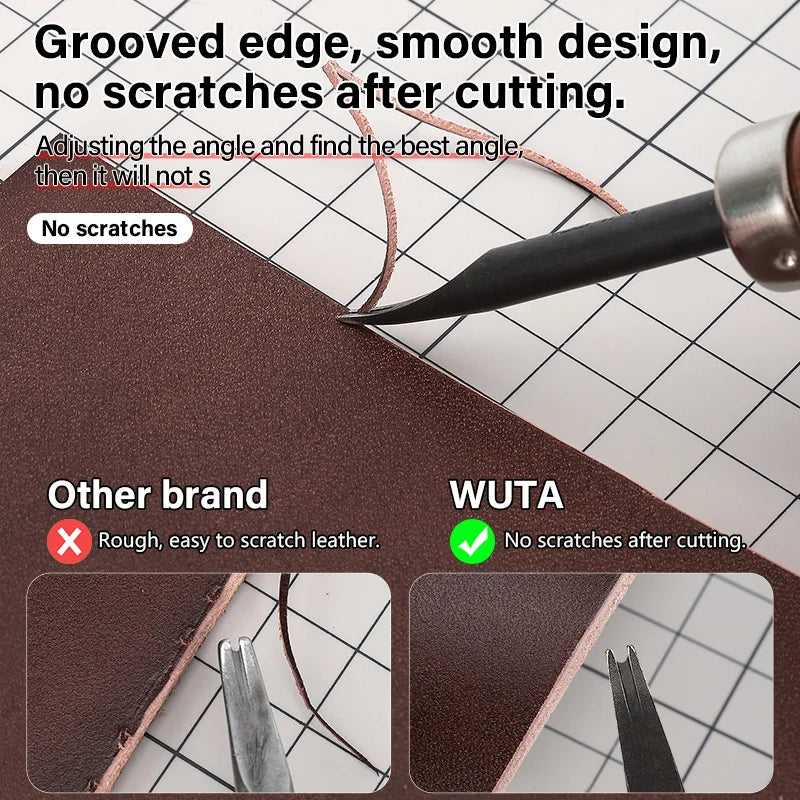 WUTA Sharp Leather Edge Beveler Edge Skiving Polishing Leather Tools /Belt Maker High Carbon Steel
