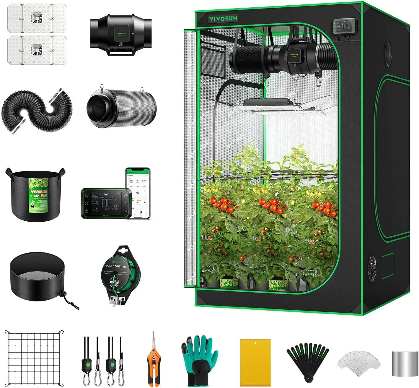 Vivosun GIY Smart Grow Tent System 4x4 WiFi-Integrated Grow Tent Kit with Automate Ventilation