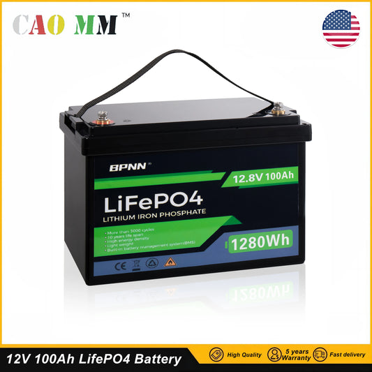 12V 200Ah 100Ah 50AH LiFePO4 Battery with BMS Lithium Iron Phosphate Batteries Pack for Solar Boat Golf Cart Wind Solar Energy