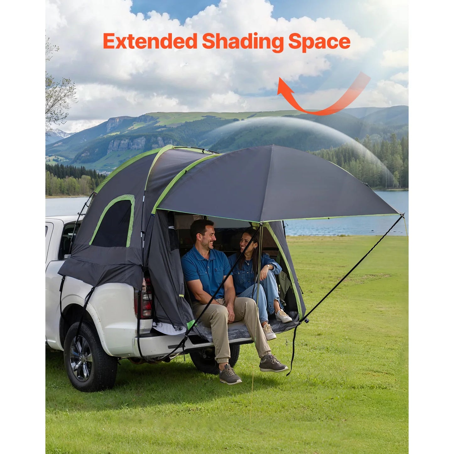 SucceBuy Pickup Truck Tent for Camping Waterproof PU2000 2-3 Person Truck Bed Tent