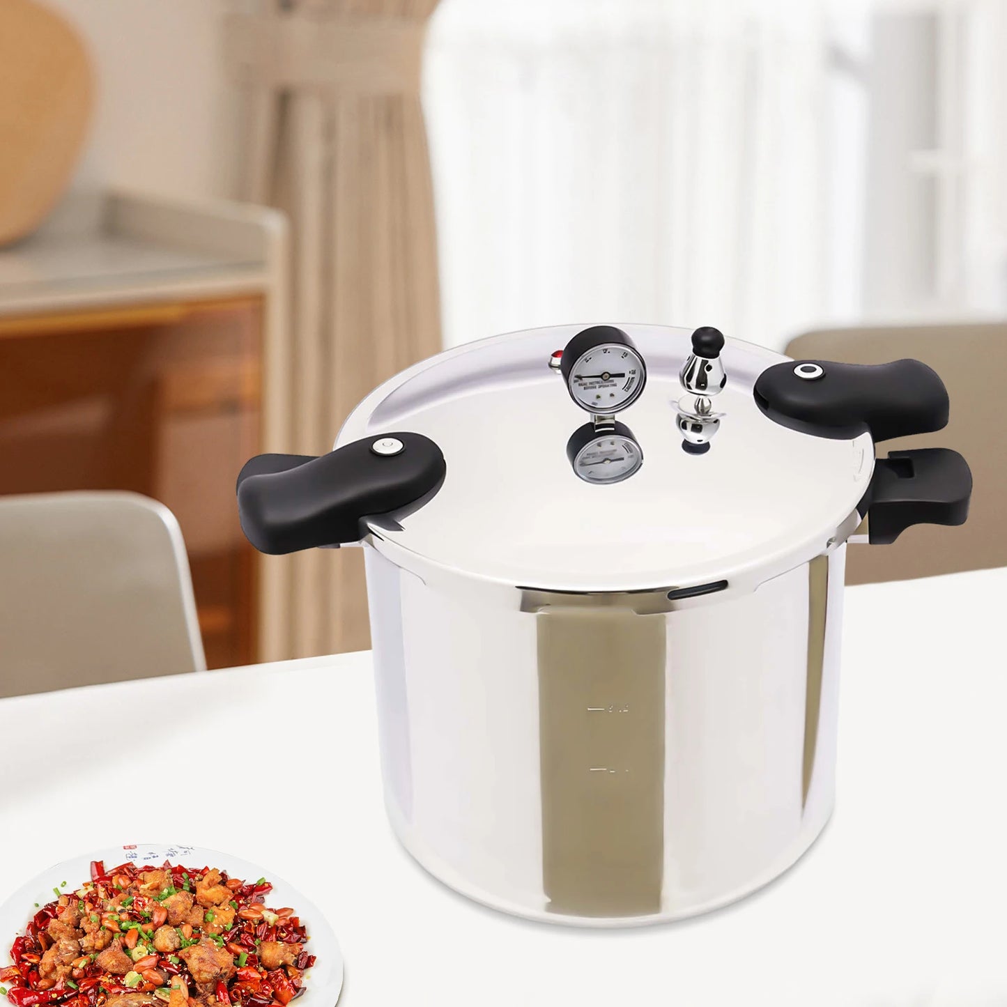 23 Quart 22L 90kpa Pressure Canner/Cooker w/Pressure Gauge 10PSI Explosion Proof Safety Valve