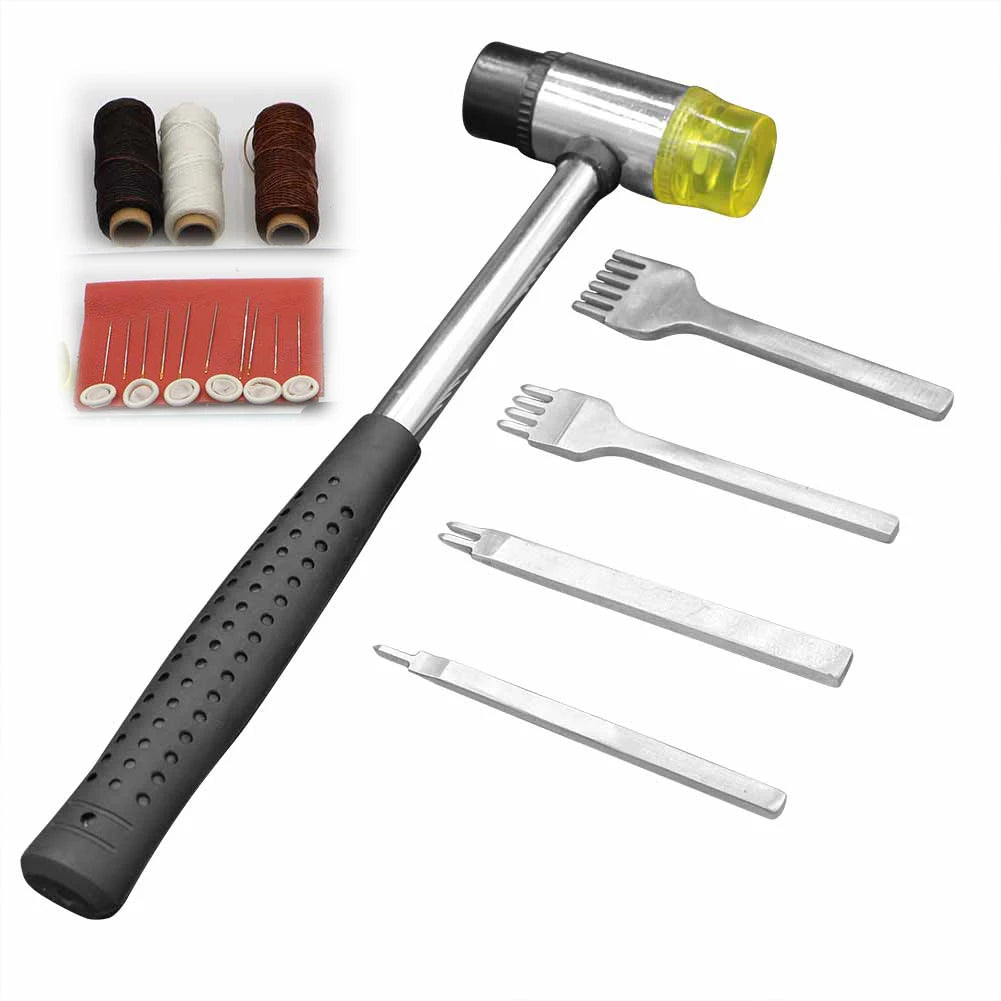 44 Pcs Retro Leather Craft Tools Kit Stitching Sewing Beveler Punch Work Hand Tool