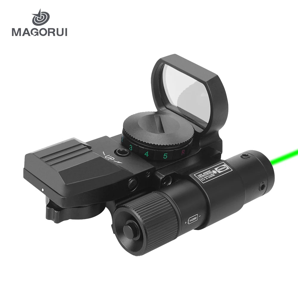 Magorui Green Red Dot Reflex Laser Sight Scope 4 Styles Display Holographic Illuminated 20mm