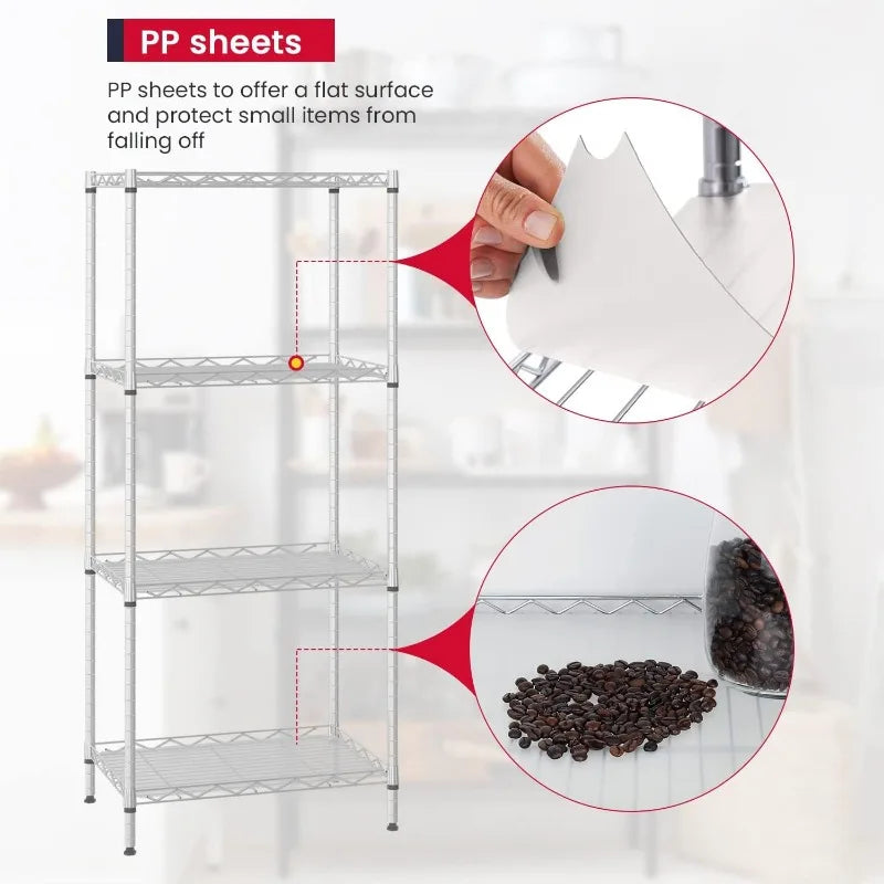 Storage Shelves 2100Lbs Capacity, 6-Shelf on Casters 48" L×18" W×72" H Commercial Wire Shelving Unit