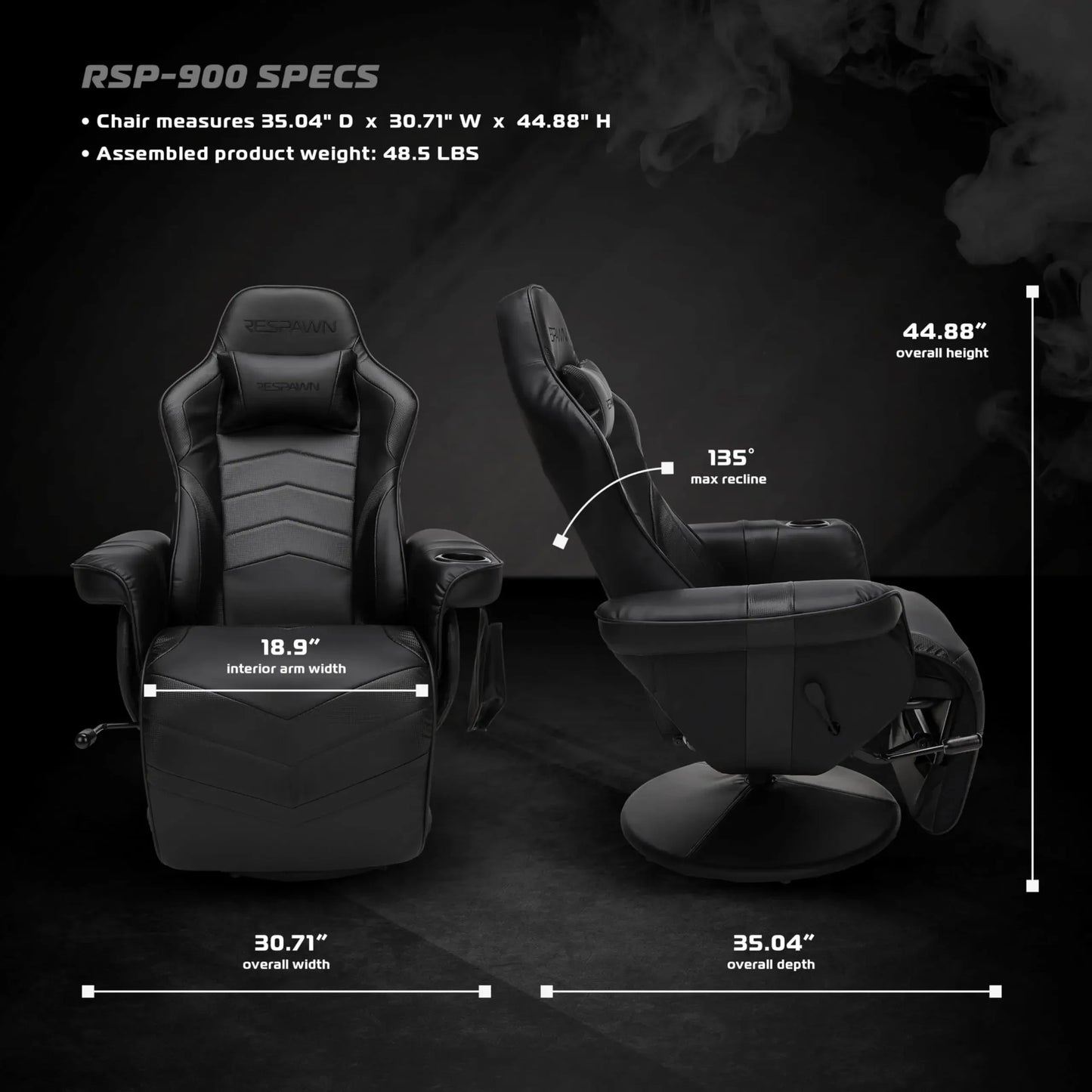 RESPAWN 900 Gaming Recliner - Video Games, Computer Recliner, Adjustable Leg Rest and Recline