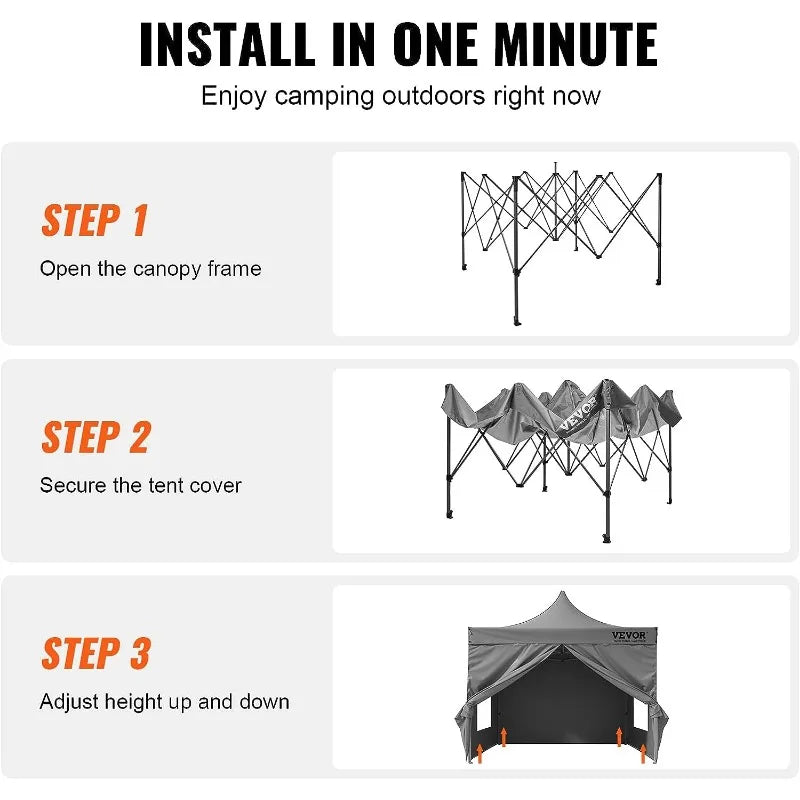 Pop up Canopy with Removable Side wall,Instant Canopies Portable Gazebo & Wheeled Bag