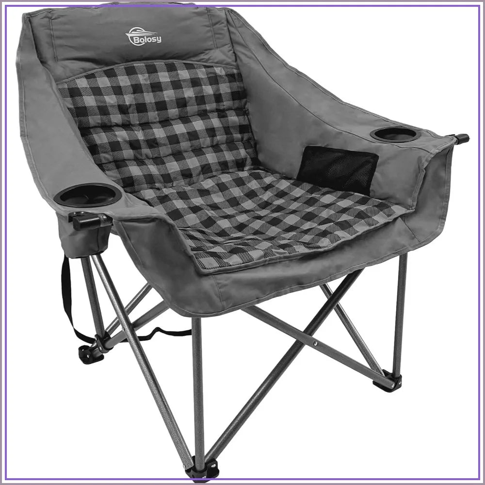 Oversized Camping Chairs for Adults Heavy Duty Padded Portable Lawn Chair /Supports 500 lbs