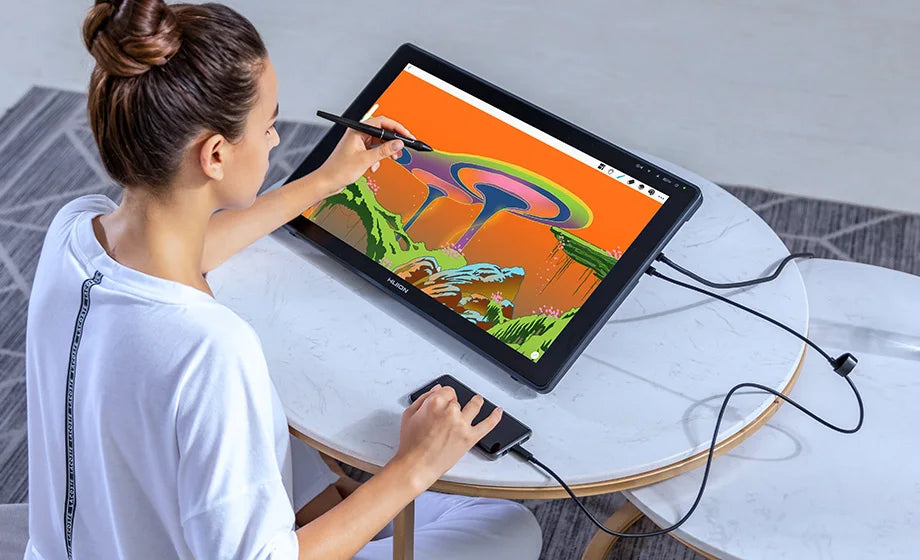 21.5" Huion Graphics Tablet Monitor Kamvas 22 Plus RGB Drawing Tablet Support Linux MacOS Android