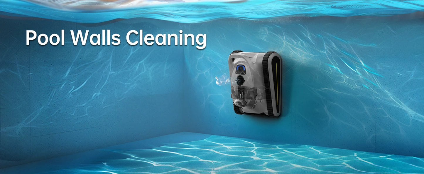 Pool Vacuum Cordless Pool Cleaners/In or Above Ground Pool/Wall Floor Waterline 180W Powerful