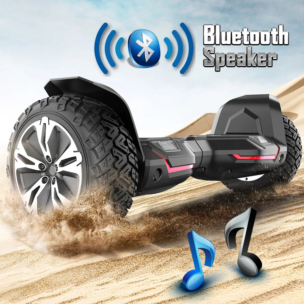 8.5 inch All Terrain Off Road Hoverboard w/Bluetooth Speakers and LED Lights, UL2272 Self Balancing