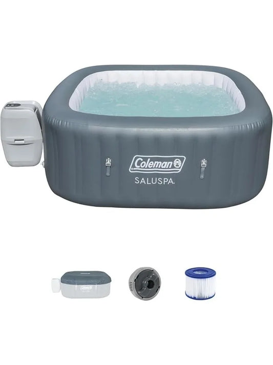 Atlantis AirJet 4 to 6 Person Inflatable Hot Tub Square Spa 114-140 Jets, COLEMAN SALUSPA