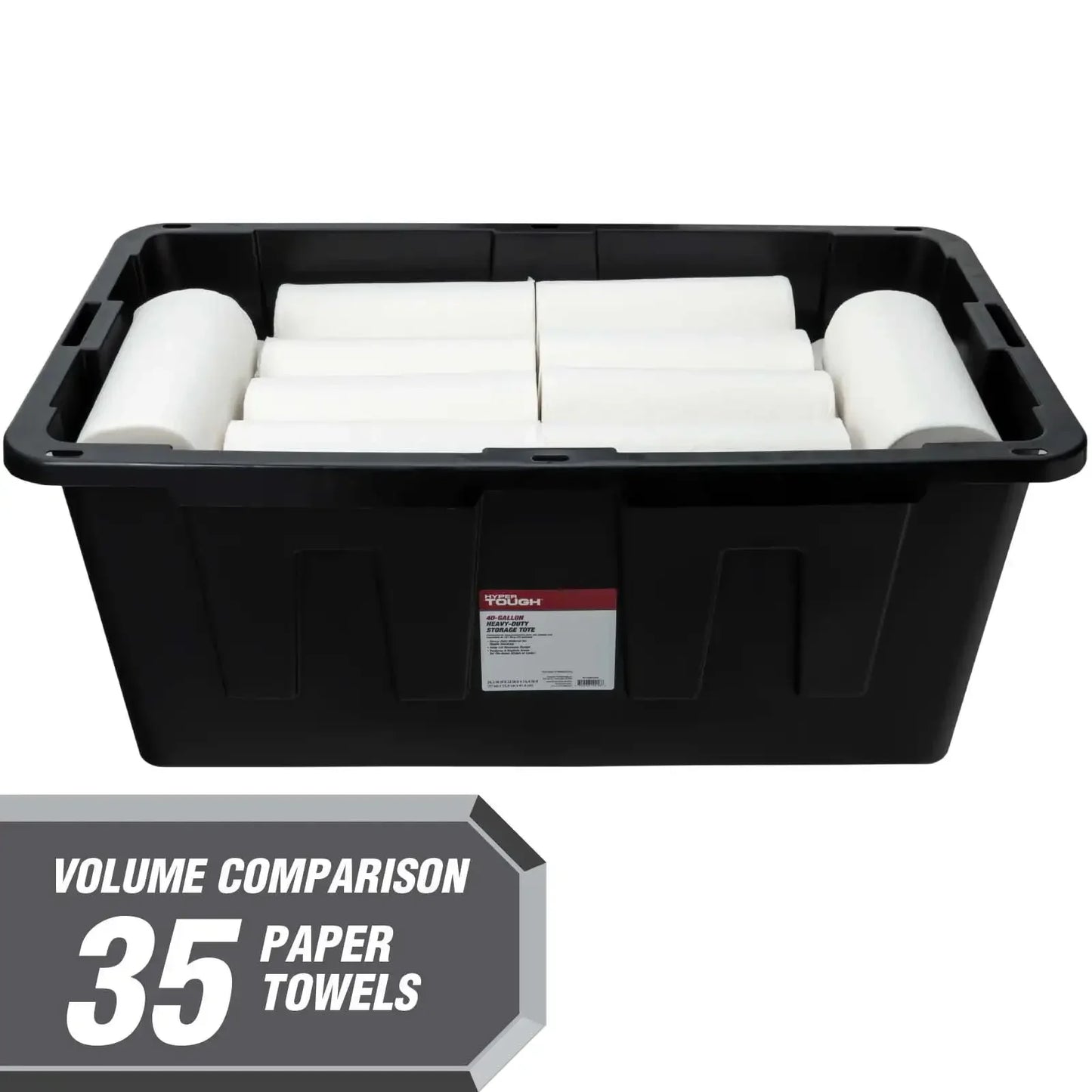 (2 pack) Hyper Tough Extra Large Storage Bin, 40 Gallon Plastic Storage Container with Snap-On Lid