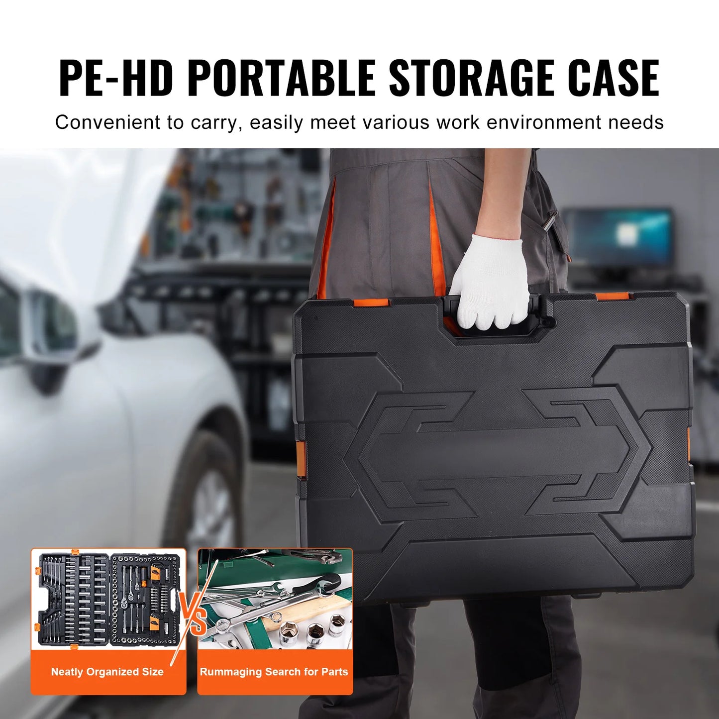 SucceBuy Mechanics Tool Set and Socket Set Deep and Standard Sockets 145/205 Pcs SAE and Metric