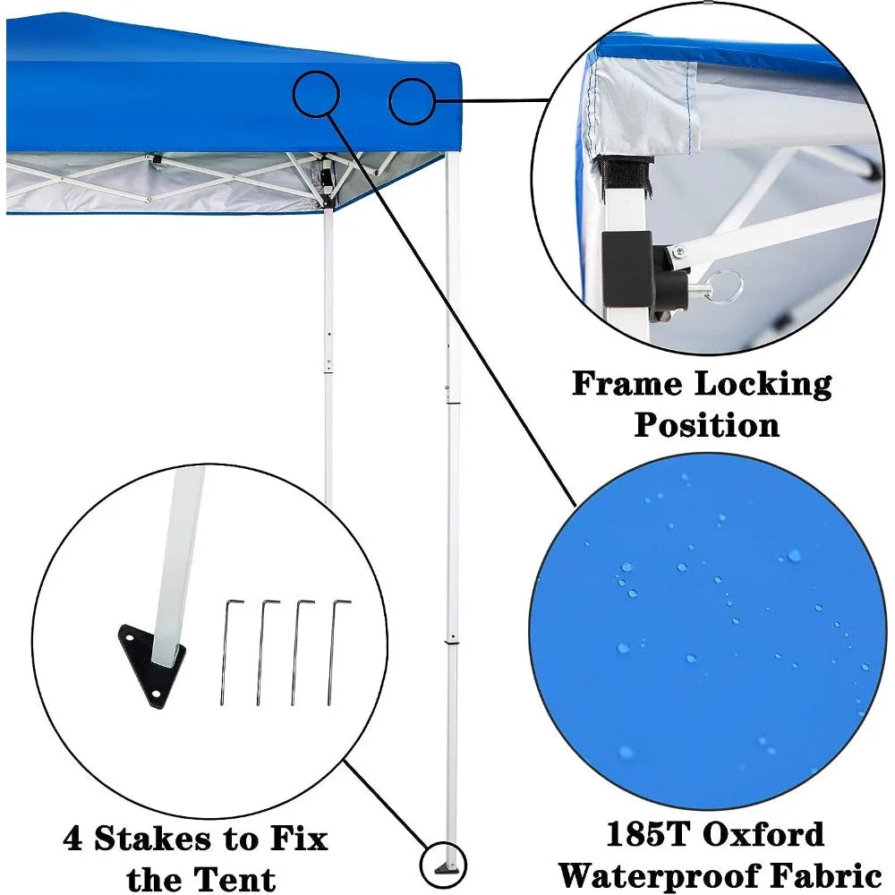 6x4 Ft Pop-Up Canopy Tent Outdoor Portable Instant Shelter Folding Canopy with Carry Bag(Royal Blue)