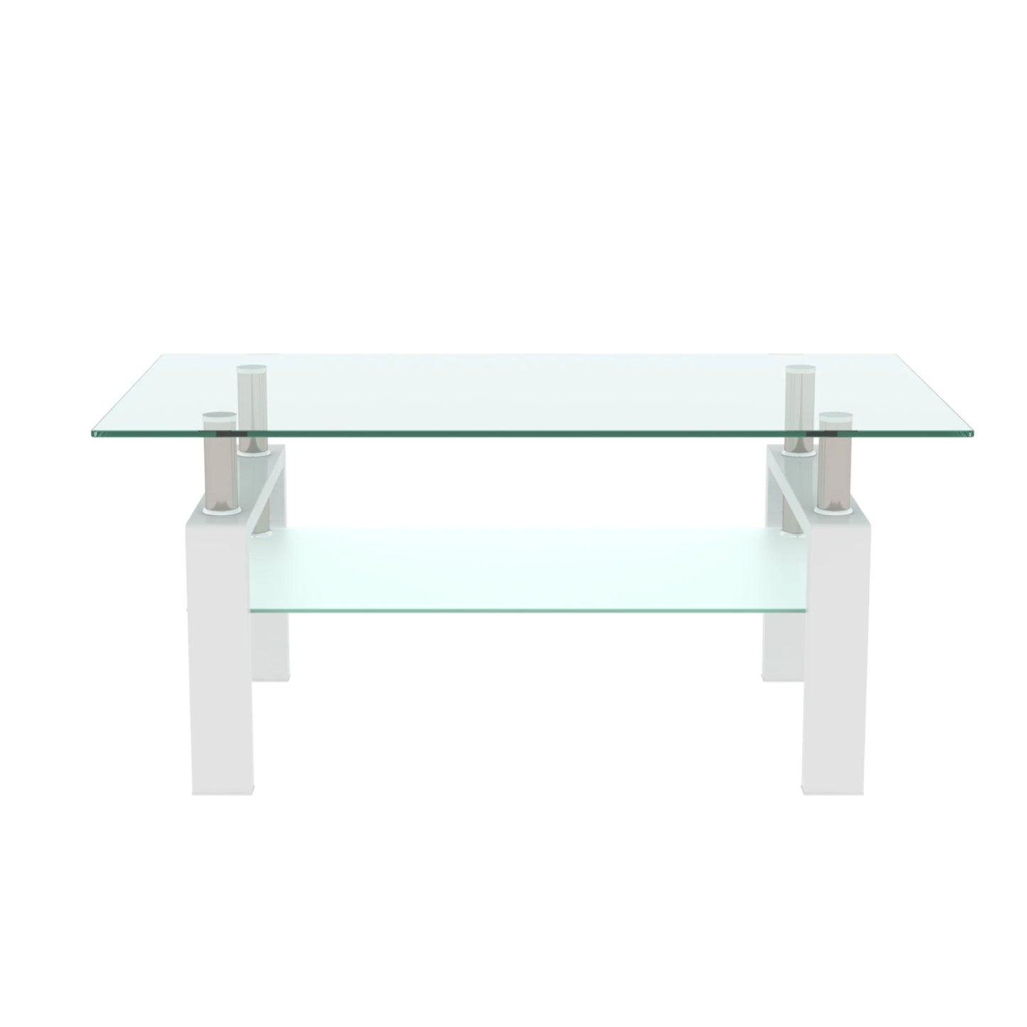 Rectangle Black Glass Coffee Table, Clear Coffee Table, Modern Side Center Tables/Furniture