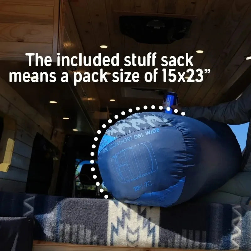 Tru.Comfort Doublewide 20 Degree Sleeping Bag – Two Person Synthetic  Sleeping Bag