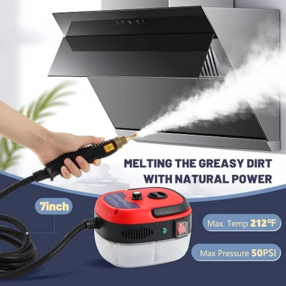 High Pressure Steam Cleaner, 2500W Portable High Temp Bathroom Grout Tile Kitchen