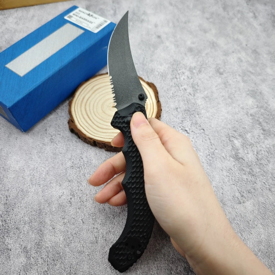 Curved-edge Folding Knife BM865 with D2 Blade and G10 Handle. A Man's Toy