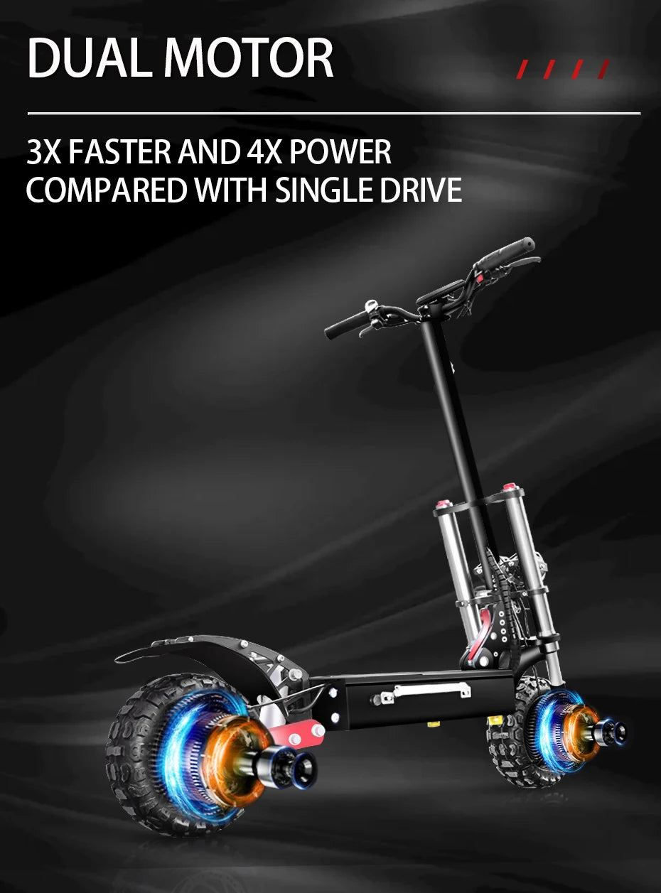 48V-72V Electric Scooter 1200W-5600W / Dual Motor Scooter Electric 85KM/H Maximum Speed E Scooter