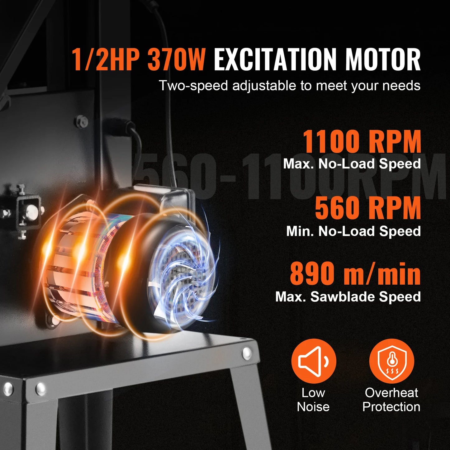 VEVOR 10/14Inch Band Saw 2-Speed Continuously Viable Benchtop Bandsaw with Optimized Work Light