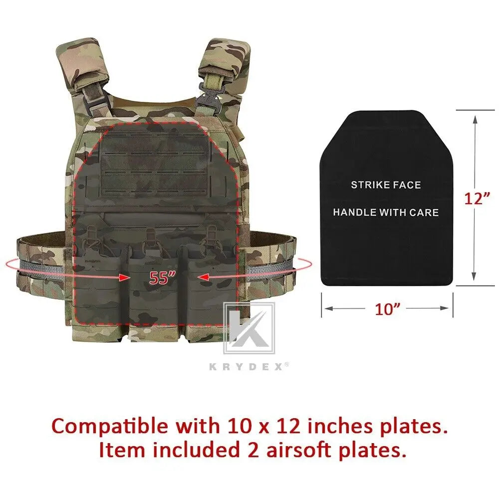 KRYDEX FCPC V5 Tactical Vest Plate Carrier Cummerbund KTAR Front Mag Flap Panel Backpack Combat Vest