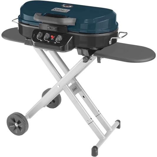 Coleman RoadTrip 285 Portable Stand-Up Propane Grill, Gas Grill w/3 Adjustable Burners & Instastart