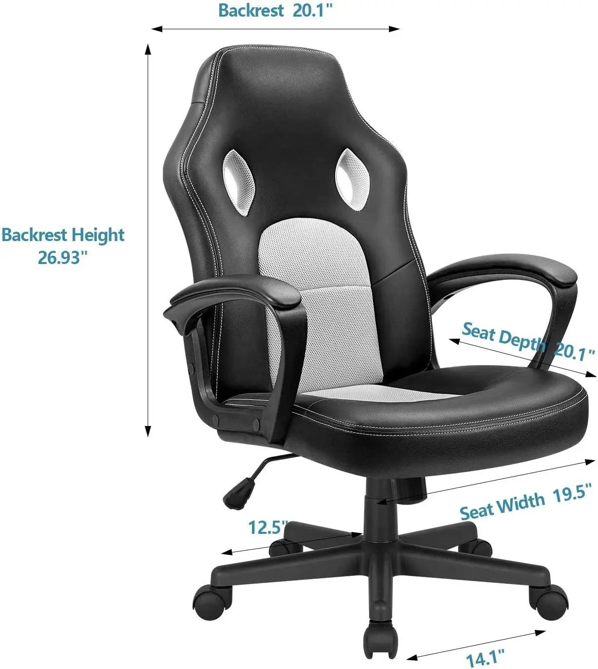 Office Gaming Chair High Back Leather Computer Chairs Ergonomic Height Adjustable Racing Game