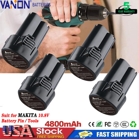 VANON 1/2/4 Pack 4.8Ah Li-ion BL1013 Makita Battery BL1014 194550-6 194551-4 195332-9
