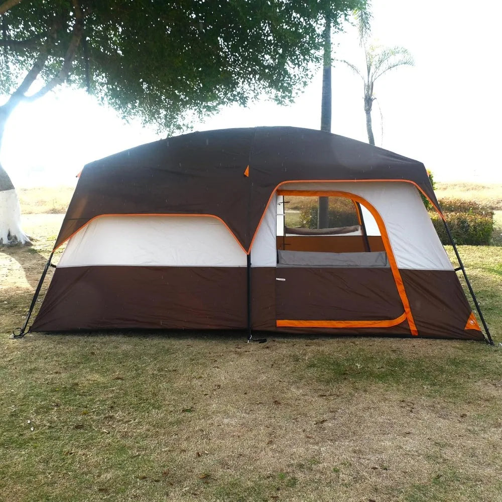 Extra Large Tent 10-12-14 Person(A),Family Cabin Tents,2 Rooms,3 Doors and 3 Windows with Mesh