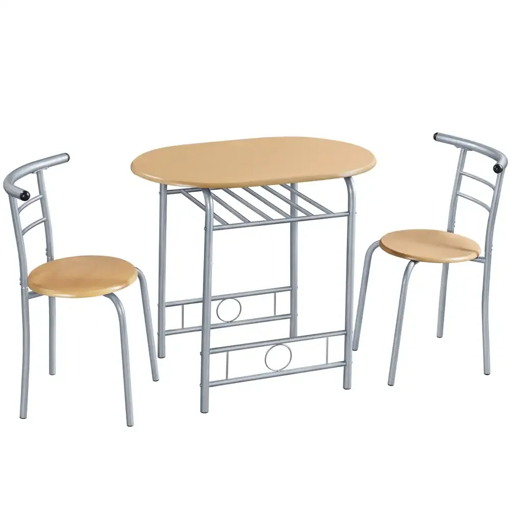 Alden Design Modern Dining Set 3pcs round Table And 2 Chairs Multiple Colors Available