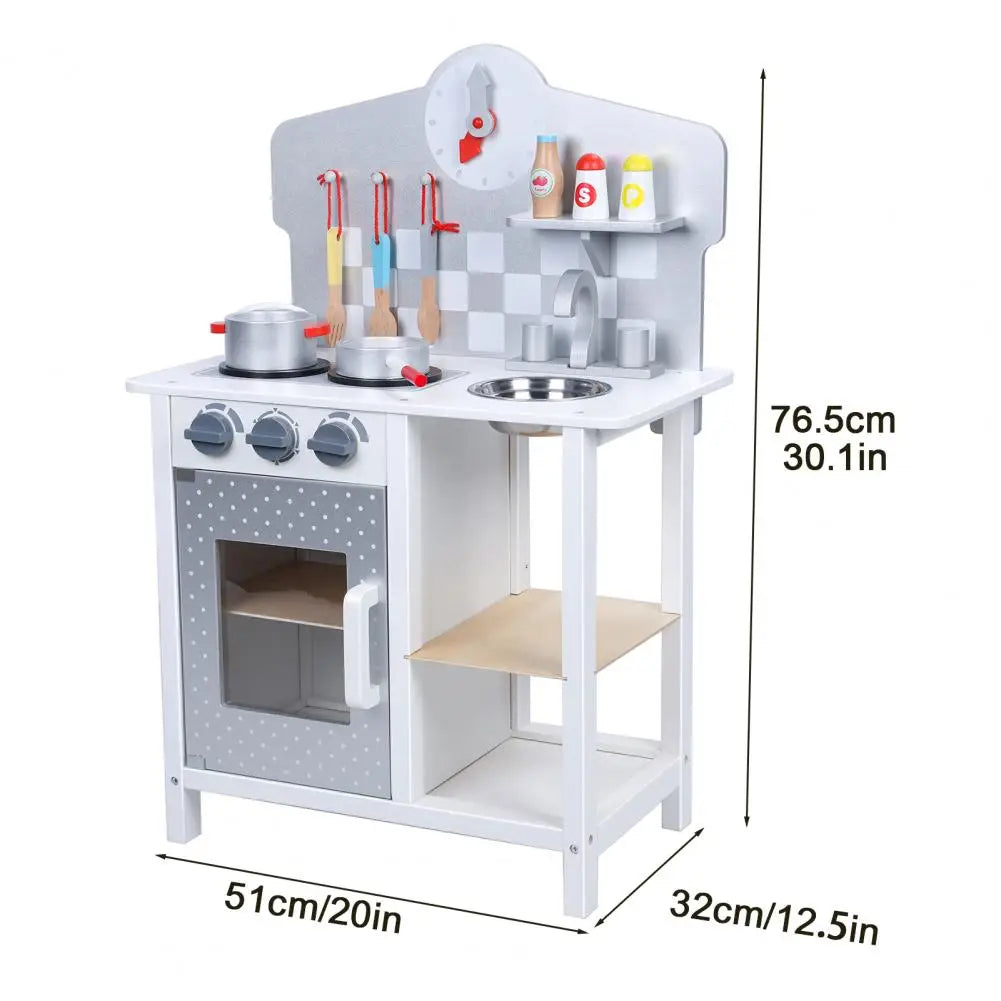 Wooden Kitchen Playset with Sink Oven, Kids Kitchen Play Set, Toddler Cooking Set/Ages 18 Months+