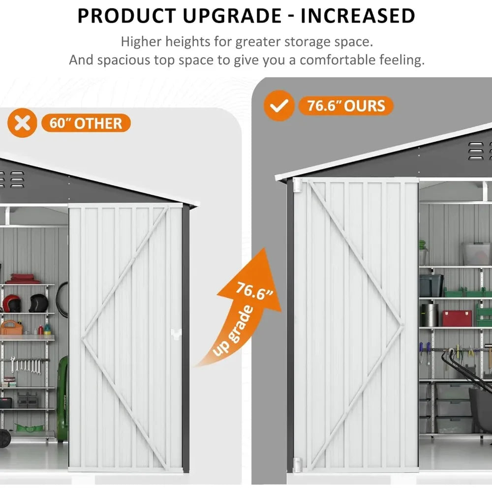 8 x 12 FT Outdoor Storage Shed, Metal Garden Shed with with Updated Frame Structure, Tool Sheds