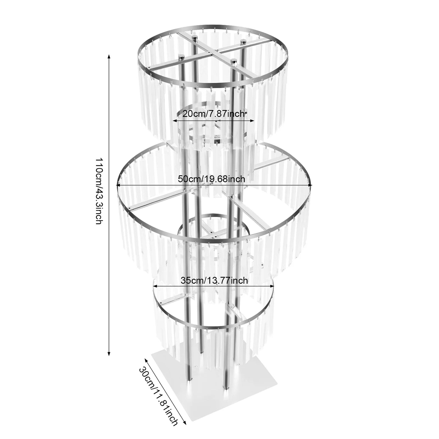 5 Tiers Gold/Silver Wedding Centerpieces Flower Stand Vase Centerpiece Acrylic Flower Stand